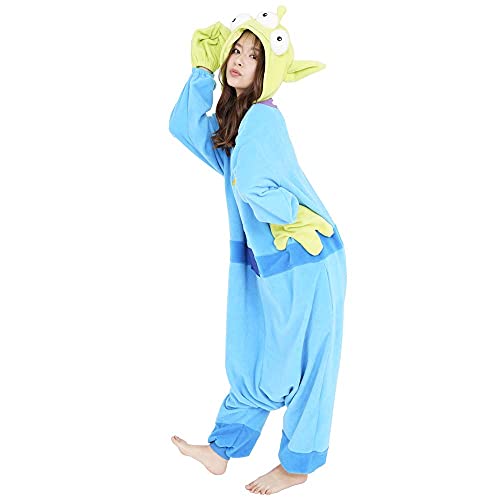 SAZAC Little Green Man Kigurumi - Onesie Jumpsuit Halloween Costume (Adults)