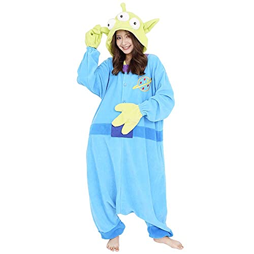 SAZAC Little Green Man Kigurumi - Onesie Jumpsuit Halloween Costume (Adults)