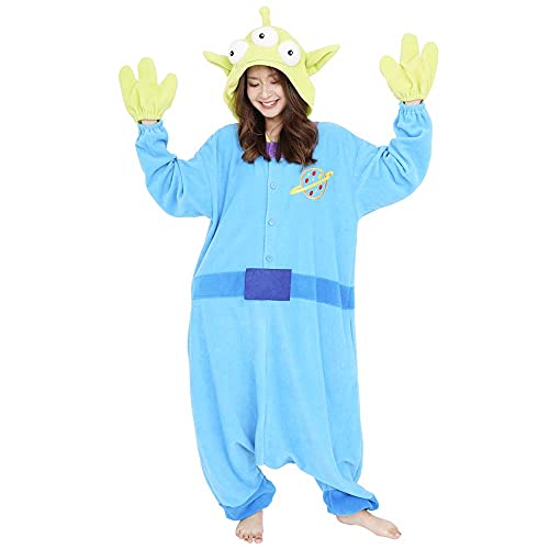 SAZAC Little Green Man Kigurumi - Onesie Jumpsuit Halloween Costume (Adults)