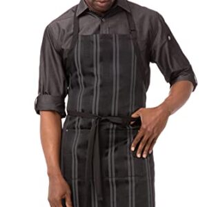 Chef Works Unisex Presidio Bib Apron, Black Gray, One Size