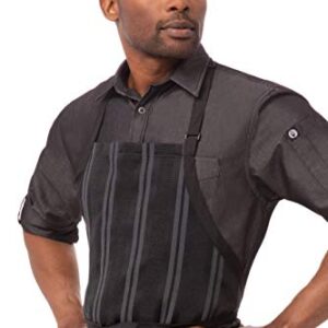 Chef Works Unisex Presidio Bib Apron, Black Gray, One Size