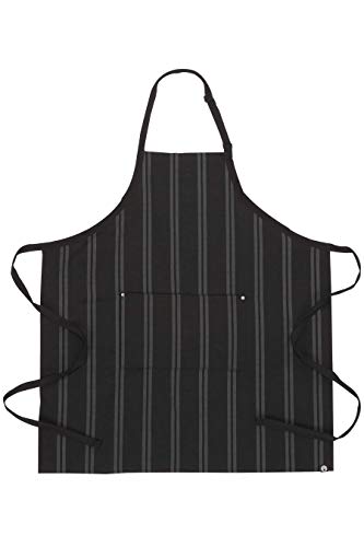 Chef Works Unisex Presidio Bib Apron, Black Gray, One Size