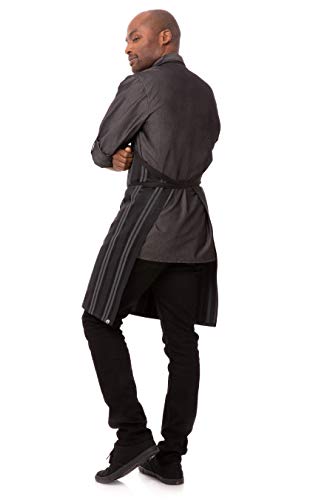 Chef Works Unisex Presidio Bib Apron, Black Gray, One Size