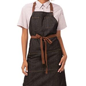 Chef Works Unisex Memphis Bib Apron, Black, One Size