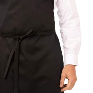 Chef Works Unisex Bib Apron without Pockets, Black, One Size