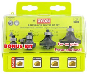 ryobi a25rs41 4-piece roundover router bit set