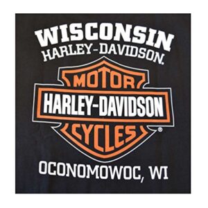 Harley-Davidson Men's Distressed Elongated Bar & Shield Black Tee 30296553 (XL)