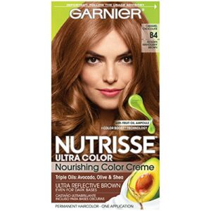 garnier nutrisse ultra color nourishing permanent hair color cream, b4 caramel chocolate (1 kit) brown hair dye (packaging may vary)