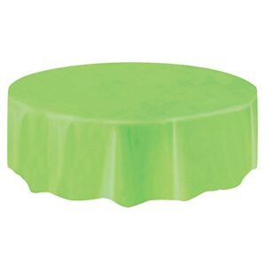unique round plastic table cover, 84", lime green