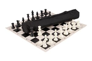 quiver chess set combination - triple weighted - by us chess federation (black)