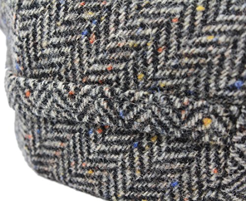 Mucros Weavers Men’s Irish Flat Cap Wool Grey Herringbone Made in Ireland XL