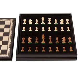 Kavi Inlaid Wood Chess Board Game with Weighted Wooden Pieces, Large 18 x 18 Inch Set