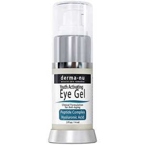 eye gel anti-aging cream - treatment for dark circles, puffiness, wrinkles and fine lines - hyaluronic acid formula infused serum with aloe vera & jojoba for ageless smooth skin 5 oz