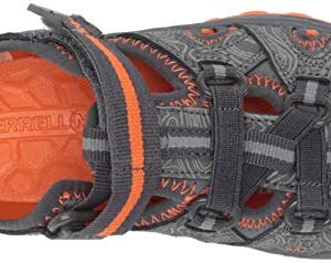 Merrell Kid's Unisex Hydro Sport Sandal, Grey/Orange,11 Big Kid