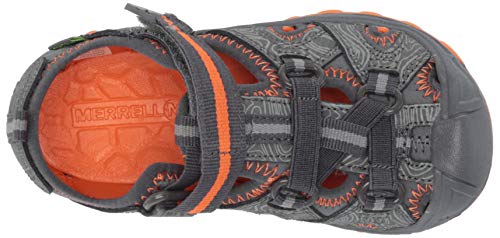 Merrell Kid's Unisex Hydro Sport Sandal, Grey/Orange,11 Big Kid