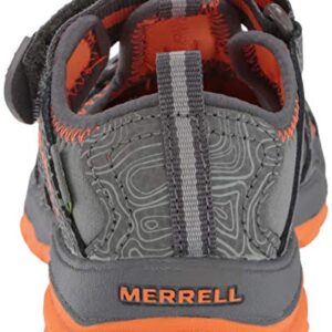 Merrell Kid's Unisex Hydro Sport Sandal, Grey/Orange,11 Big Kid