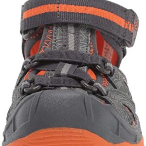 Merrell Kid's Unisex Hydro Sport Sandal, Grey/Orange,11 Big Kid