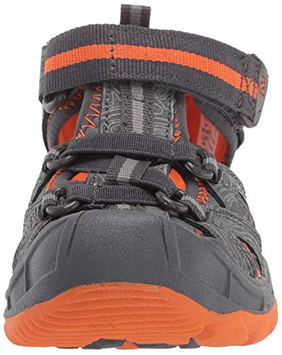 Merrell Kid's Unisex Hydro Sport Sandal, Grey/Orange,11 Big Kid