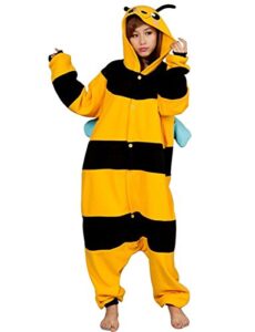 fashionfits unisex adult cosplay bee animal pajama costume 1-piece halloween s