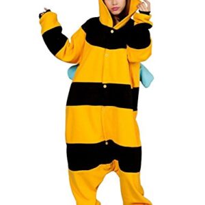 FashionFits Unisex Adult Cosplay Bee Animal Pajama Costume 1-Piece Halloween S