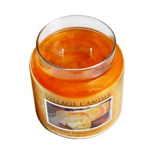 Village Candle Warm Buttered Bread Large Glass Apothecary Jar Scented Candle, 21.25 oz, Brown