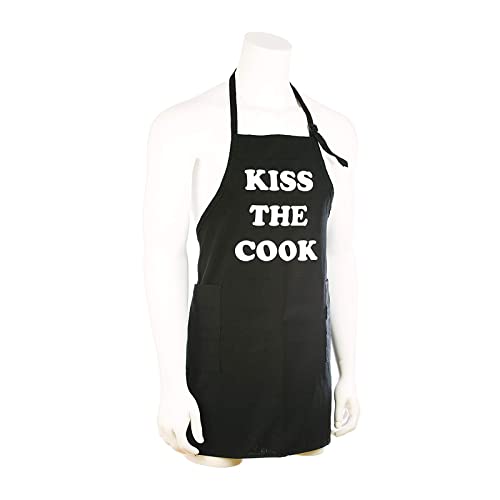 Funny Guy Mugs Kiss The Cook Adjustable Apron with Pockets - Funny Apron for Men & Women - Perfect for Kitchen BBQ Grilling Barbecue Cooking Baking