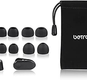 Betron B650 in Ear Headphones Earphones Wired with Noise Isolating Earbuds Tangle-Free Cord Carry Case Soft Ear Buds 3.5mm Plug (Silver)