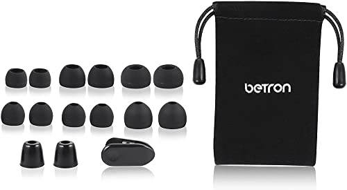 Betron B650 in Ear Headphones Earphones Wired with Noise Isolating Earbuds Tangle-Free Cord Carry Case Soft Ear Buds 3.5mm Plug (Silver)