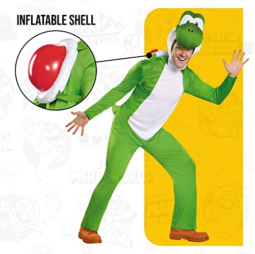 Disguise Men's Yoshi Deluxe Adult Costume, Green, X-Large