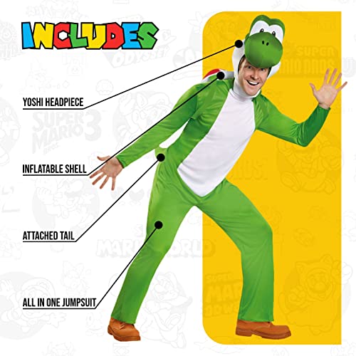 Disguise Men's Yoshi Deluxe Adult Costume, Green, X-Large