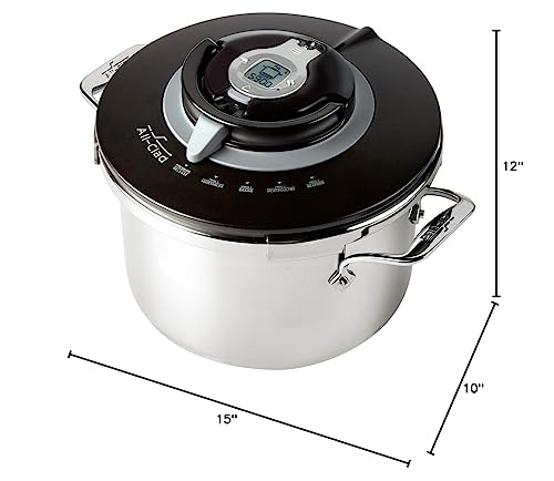 All-Clad PC8 Precision Stainless Steel Pressure Cooker Cookware, 8.4-Quart, Silver