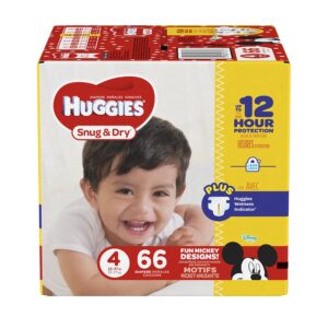 huggies snug & dry diapers, size 4, 66 count, big pack (packaging may vary)
