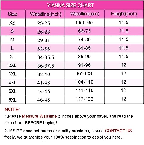 YIANNA Waist Trainer for Women Tummy Control Latex Underbust Waist Cincher Corset Sport Girdle Hourglass Body Shaper,(Black, S)