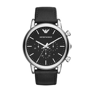 emporio armani men's ar1828 dress black leather watch