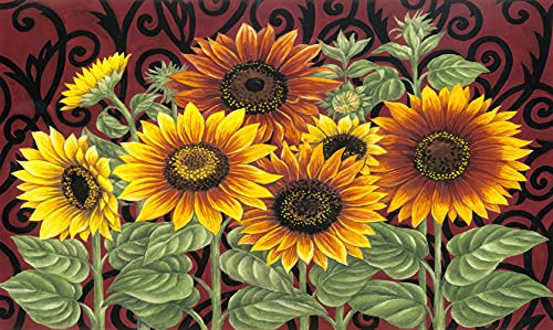 Toland Home Garden 800108 Sunflower Medley Fall Door Mat 18x30 Inch Summer Outdoor Doormat for Entryway Indoor Entrance