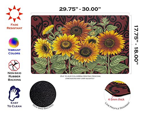 Toland Home Garden 800108 Sunflower Medley Fall Door Mat 18x30 Inch Summer Outdoor Doormat for Entryway Indoor Entrance