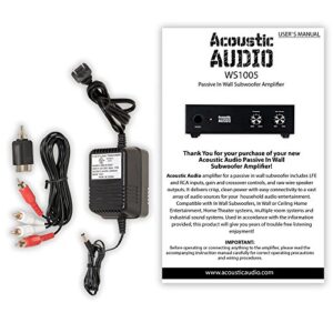 Acoustic Audio WS1005 Passive Subwoofer Amp 200 Watt Amplifier for Home Theater