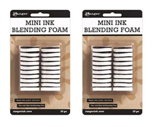 ranger 1-inch ink round ibt40965 blending replacement foams, mini, 20-pack (2 pack)