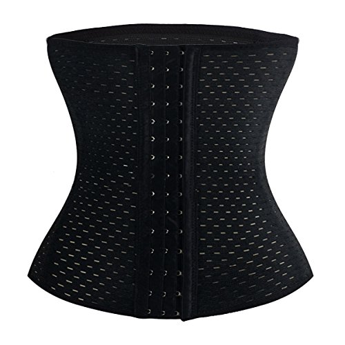 SAYFUT Waist Trainer, Corset Cincher Body Slimmer Shaper Tummy Control for Women Black M(3-5 day delivery)