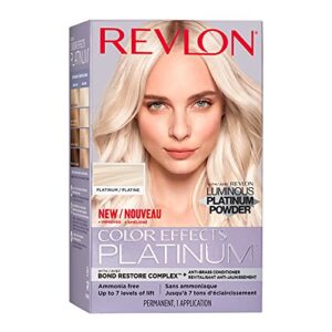 revlon permanent hair color, permanent hair dye, color effects highlighting kit, ammonia free & paraben free, 60 platinum, 8 oz, (pack of 1)