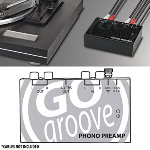 GOgroove Mini Phono Turntable Preamp Preamplifier with 12 Volt DC Adapter, RCA Input for Vinyl Record Player - Compatible with Audio Technica, Crosley, Jensen, Pioneer, 1byone and More Turntables