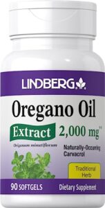 lindberg oregano oil pills | 2000mg | 90 softgel capsules | herbal extract supplement | non-gmo, gluten free