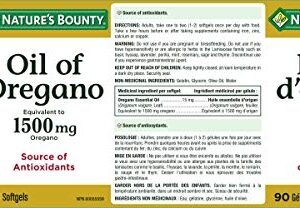 Nature's Bounty Oil of Oregano 1500 mg 90 Liquid Softgels (Packaging May Vary)