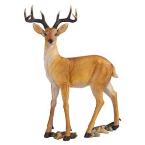 design toscano ly88195 woodland buck deer indoor/outdoor garden statue decoy, 23 inches wide, 13 inches deep, 37 inches high, full color finish