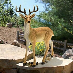 Design Toscano LY88195 Woodland Buck Deer Indoor/Outdoor Garden Statue Decoy, 23 Inches Wide, 13 Inches Deep, 37 Inches High, Full Color Finish