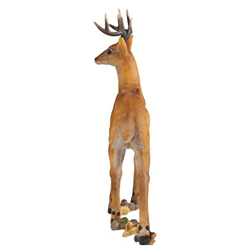 Design Toscano LY88195 Woodland Buck Deer Indoor/Outdoor Garden Statue Decoy, 23 Inches Wide, 13 Inches Deep, 37 Inches High, Full Color Finish