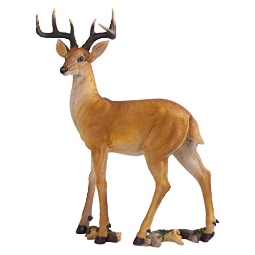 Design Toscano LY88195 Woodland Buck Deer Indoor/Outdoor Garden Statue Decoy, 23 Inches Wide, 13 Inches Deep, 37 Inches High, Full Color Finish