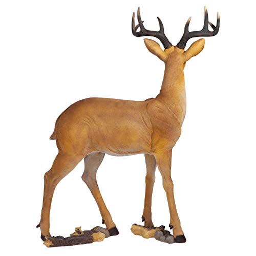 Design Toscano LY88195 Woodland Buck Deer Indoor/Outdoor Garden Statue Decoy, 23 Inches Wide, 13 Inches Deep, 37 Inches High, Full Color Finish