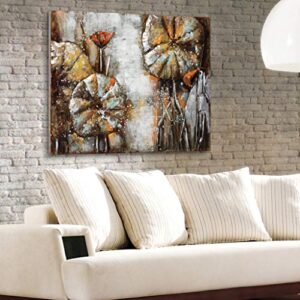 Empire Art Direct "Water Lilly Pads 1" Mixed Media Hand Painted Iron Wall Sculpture by Primo