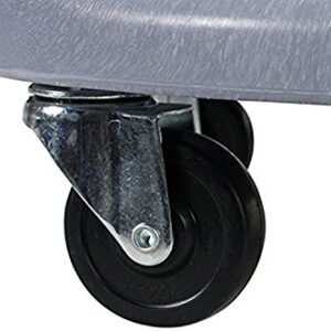 Janico 1040 Trash Can Dolly - Heavy Duty Bolted Casters, Round, Grey, Fits 20 32 44 55 Gallon Containers